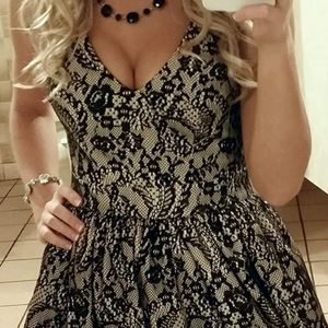 Bebe black lace mini dress 0